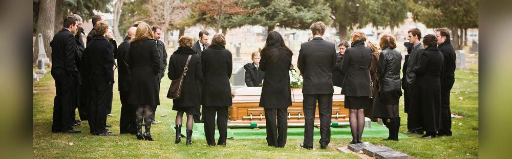 Outdoor shot of funeral