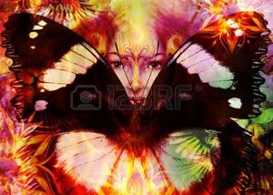 50003433-pintura-hermosa-de-la-diosa-mujer-con-ave-fénix-en-su-cara-con-las-alas-de-la-mariposa-mandala-y-ornam