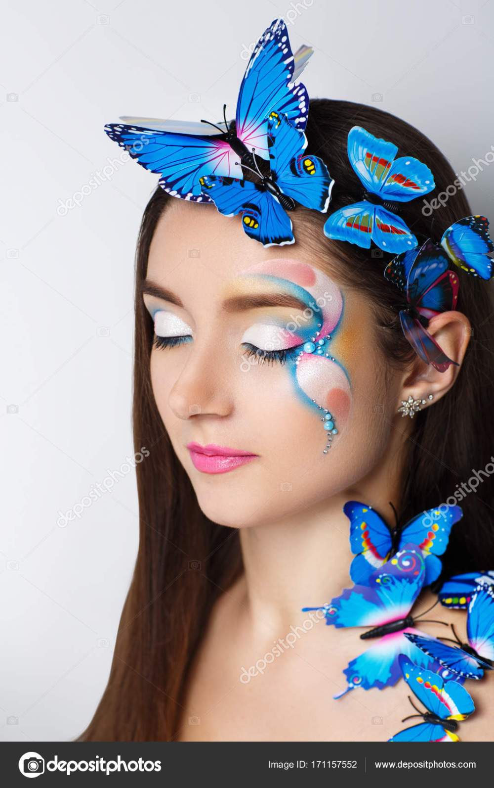 Blue butterflies make up
