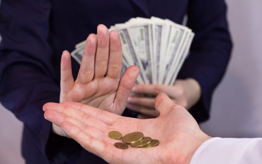 Poor begging the rich