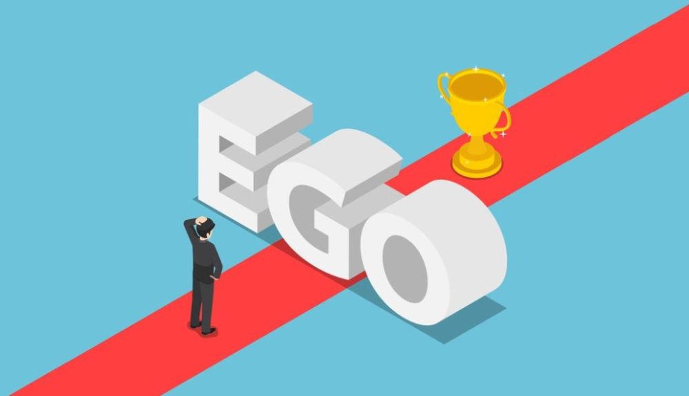 Isometric businessmen was obstructed by the ego wall to find a w